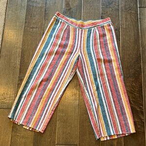 Melissa Paige Red and Yellow Capris Vibrant Striped Design